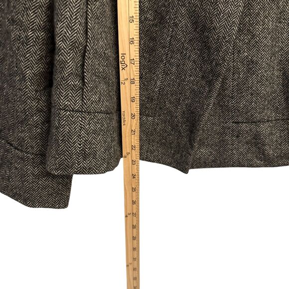 J. Crew Grey Tweed 100% Wool Silk Lined Ruffle Collar Preppy Jacket Size 6 - Picture 4 of 6